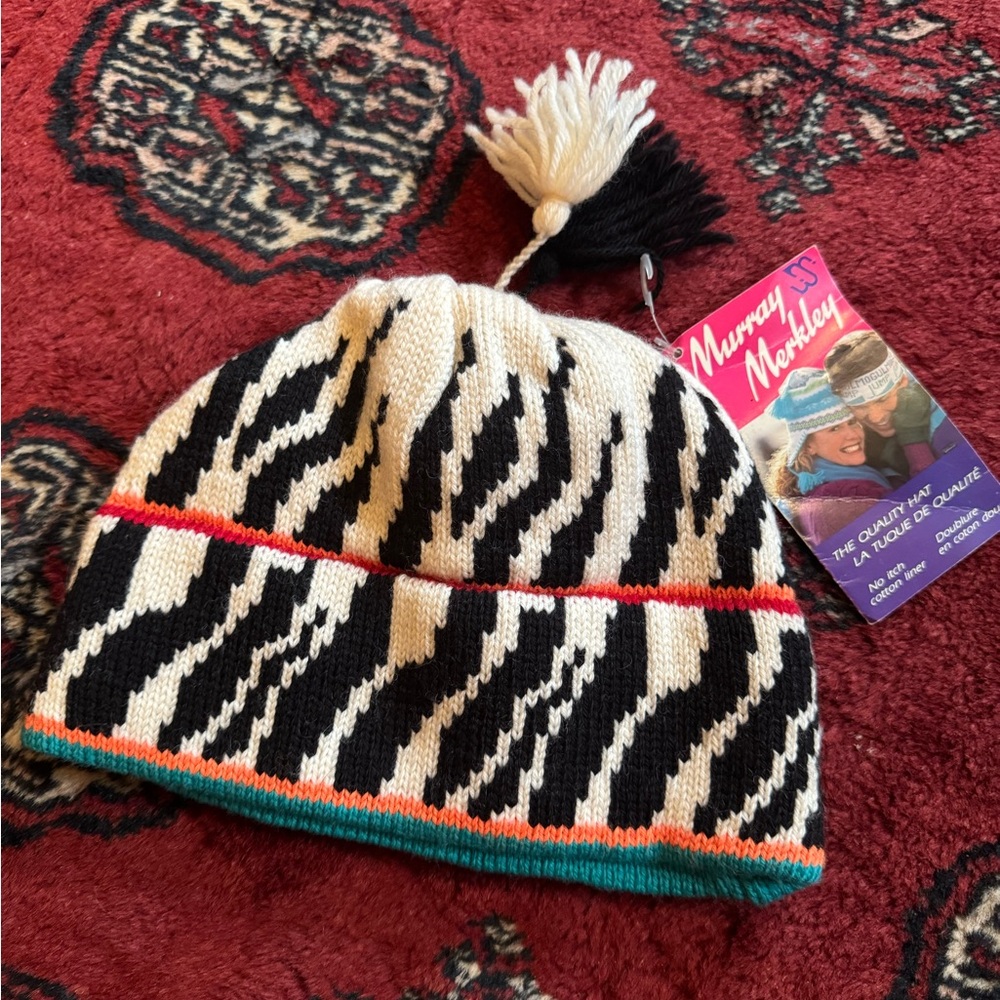 Vintage Black and White Zebra Stripe Hat